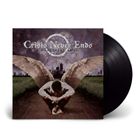 Logo mit Text: "Crisis Never Ends, A Heartbeat Away". Ein Engel kniet auf einem Feldweg, eine Stadt im Hintergrund.