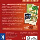 "Catan – Das Kartenspiel" ab 10 Jahren, 3-4 Personen, 20 Minuten. Enthält 120 Karten und Anleitung. Stimmungsvoll gestaltet.