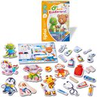 "Beim Kinderarzt", "tiptoi", "ab 3 bis 5 Jahre". Verschiedene Tierfiguren und medizinisches Spielzeug sind abgebildet.