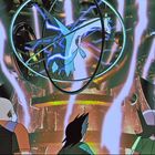 Keine lesbaren Texte vorhanden. Eine Illustration zeigt zwei schwebende, drachenartige Kreaturen in einer futuristischen Umgebung.