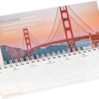 "Was ist Reisen? Ein Ortswechsel? Keineswegs! Beim Reisen wechselt man seine Meinungen und Vorurteile." - Kalender zeigt Woche 14.