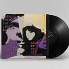 "Grumpy Pieces", "Harmonious Thelonious" auf einem Albumcover mit abstrakten, lila und gelben Formen und Mustern.