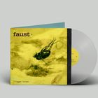 Cover mit gelbem Hintergrund, Text "faust" und "Fliegen lernen". Eine tote Fliege ist abgebildet. Vinyl in Hellgrau.