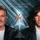 „THOMAS ANDERS sings MODERN TALKING Magic THE LONG VERSIONS“. Porträt zweier Männer, Hintergrund mit dreidimensionalem Prisma.