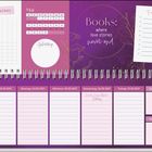 Kalender für Mai 2027. Spruch: "Books: where love stories never end." Enthält Habit-Tracker, To-do-Liste und Notizfelder.