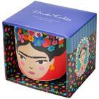 Die Verpackung zeigt ein Frida Kahlo-Logo und eine bunte Illustration von Frida Kahlo mit Blumen im Haar.