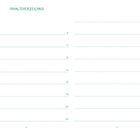 Der Text "INHALTSVERZEICHNIS" steht oben. Eine Tabelle zeigt numerierte Seitenzahlen von 8 bis 40 und zwei Spalten.