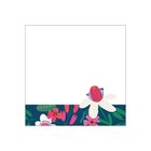 Keine erkennbaren Texte. Illustration mit bunten Blumen am unteren Rand auf dunkelblauem Hintergrund.