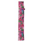 Keine Texte vorhanden. Pinkes Etui mit buntem Blumen- und Kolibri-Muster.