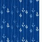 Blaues Notizblock-Design mit weißen Pflanzenmustern und einem gelben Herz. Goldene Ringe oben, rotes Band unten.