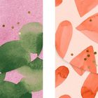 "FOR YOU" in Goldschrift, links grüne Formen auf rosa Hintergrund, rechts rote Herzen auf hellem Hintergrund.