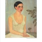 Frida Kahlo, Bildnis Cristina, meine Schwester, 1928. Gemälde einer Frau mit schwarzen Haaren, sitzend vor einem Baum. Januar Kalender.