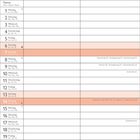 Kalenderseite für Februar mit einer Hot-Stone-Massage-Szene oben. Feiertage: Valentinstag am 14.