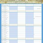 Kalender für Januar. Oben schneebedeckte Bäume und ein Holztopf im Schnee, darunter Wochentage und Daten.