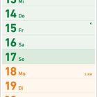 Kalenderblatt Januar: Feiertage Neujahr, Berchtoldstag, Heilige Drei Könige. Woche 53-4, Farben blau bis lila.