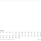 Kalenderblatt für Januar mit Feiertagen: Neujahr am 1., Berchtoldstag am 2., Heilige Drei Könige am 6.