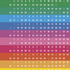 "2027 - sp-bibl.de". Kalender mit farbigen horizontalen Balken in Gelb, Grün, Blau, Lila, Rot, Orange und Gelb.