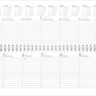 Kalender für Januar 2027. Wochenbeginn: Montag der 4. Januar. Aufteilung nach Tagen mit Notizlinien. Spiralbindung.