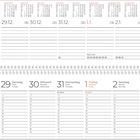 Kalender mit Datum 28.12. bis 3.1., Tage in drei Sprachen, enthält Feiertage Silvester und Neujahr, 53. Woche.