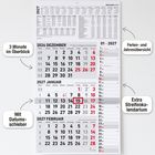 2027, 3 Monate im Überblick, Ferien- und Jahresübersicht, Extra Streifenkalendarium, Mit Datumsschieber.