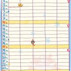 "JANUAR" oben, Kalenderlayout mit Tagen, Eis und Schnee, Skifahrer oben, Pinguine und Schneeflocken verzieren.