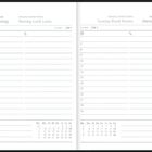 Links: "4 Januar Montag", rechts: "5 Januar Dienstag". Darunter Linien für Notizen. Unten Monatskalender.