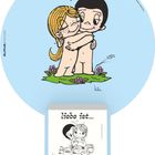 Liegt an Montag! 
Liebe ist... die geheime Zutat. 
Zwei Figuren umarmen sich, ein Herz schwebt darüber.