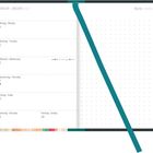 Kalender für Januar 2027, Woche 1. Tage in Deutsch und Englisch: Montag bis Sonntag, mit Datum 4-10. Links Texte, rechts Punkte.