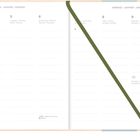 Doppelseite eines Kalenders mit den Tagen 4 bis 10 Januar. Links beginnen die Wochentage, rechts endet die Woche.