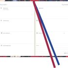 Ein geöffneter Kalender zeigt die Woche vom 8. bis 14. September mit zwei Markierungsbändern in Rot und Blau.