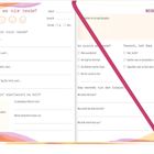Tagesjournal mit Fragen zur Stimmung, Gesundheit und Selbstwahrnehmung. Enthält Checkboxen und leere Linien zum Ausfüllen.