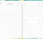 Doppelseitiger Kalender mit Daten vom 1. bis 3. Januar, Uhrzeiten für Sonnenaufgang und -untergang, Symbole für Anrufe und E-Mails.