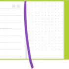 Kalenderblatt, Woche 4, Tage von 25 bis 31 Januar 2027. Grüne Seitenränder, lila Lesezeichen, rechte Seite gepunktet.