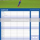 "Ron Schallenberg *6.10.1998", "Vorjahresabbildung", "Januar" Kalender, Januar-Layout, Spieler in blauem Trikot mit Ball.