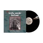 "Neue Grüße von der Ostfront" steht auf einem Albumcover. Ein scharz-weißes Foto zeigt eine Person mit getarnter Kleidung.