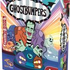 „GHOSTBUMPERS“, bunte Illustration: Frankenstein-Monster in Autoscooter, Geister und verspielte Figuren, leuchtend farbenfroh.