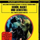 Film Titel: "Schön, nackt und liebestoll". Warnung: Nicht freigegeben unter 18 Jahren. Illustration: Mann mit Hut und Messer.