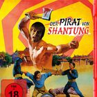 "Der Pirat von Shantung" auf einem Cover mit kämpfenden Männern, einer Axt und einem roten Hintergrundmuster.