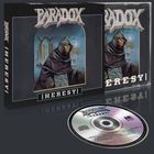 "PARADOX" und "HERESY" sind prominent zu lesen. Ein Mönch in brauner Kutte steht in einer Ruine bei Vollmond.