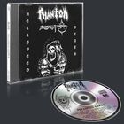 „PHANTOM“ oben, „HELLSPEED DEATH“ an den Seiten. Ein weißer Skelettkrieger auf schwarzem Hintergrund.