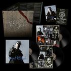 "Project Pitchfork", "Second Anthology", "35 Years of Darkness", schwarze Schallplatten, düstere Porträts, Collage aus Fotos.