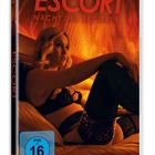 "ESCORT Nacht der Begierde", FSK 16 Logo, Frau in Dessous auf Bett, orange-rote Beleuchtung, WENDECOVER Hinweis.