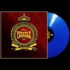 Text: "Since 1993 PERKELE, HEART FULL OF PRIDE, FOREVER." Illustration: Ein Emblem auf rotem Hintergrund, blaue Schallplatte.