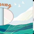 „Zur Firmung“ in großen Buchstaben, „Von Herzen alles Gute“ rechts. Illustration mit Vögeln und Wellenlinien.