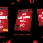 Spielklassiker 'Ich hab noch nie' ab 18: Spielebox, Anleitung, 64 Karten. Rote Hintergrundgrafik mit Lippen und Handschellen.