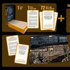 "HOW-TO CRIME PLACES. Inhalt: 1 Spiel-Box, 1 Spiel-Anleitung, 72 Orts- und Rätselkarten. Zusätzlich: Stift und Block."