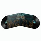 Zwei schwarze Schallplatten mit einem Cover: Eine Bühne mit Musikern, umgeben von jubelnden Menschen mit Fahnen.