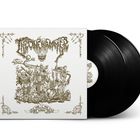 Text: "Slay Kill Crucify". Illustration: Detaillierte, furchteinflößende Grafiken von Monstern, zwei schwarze Vinyl-Schallplatten.