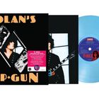 "Bolans Zip Gun", "T. Rex". Cover mit Gitarrist, türkise Vinylplatte daneben. 50th Anniversary Edition hervorgehoben.