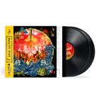 Text links: "É Soul Cultura". In der Mitte tanzen farbenfrohe Figuren vor einem leuchtenden Kreis. Rechts Schallplatten.